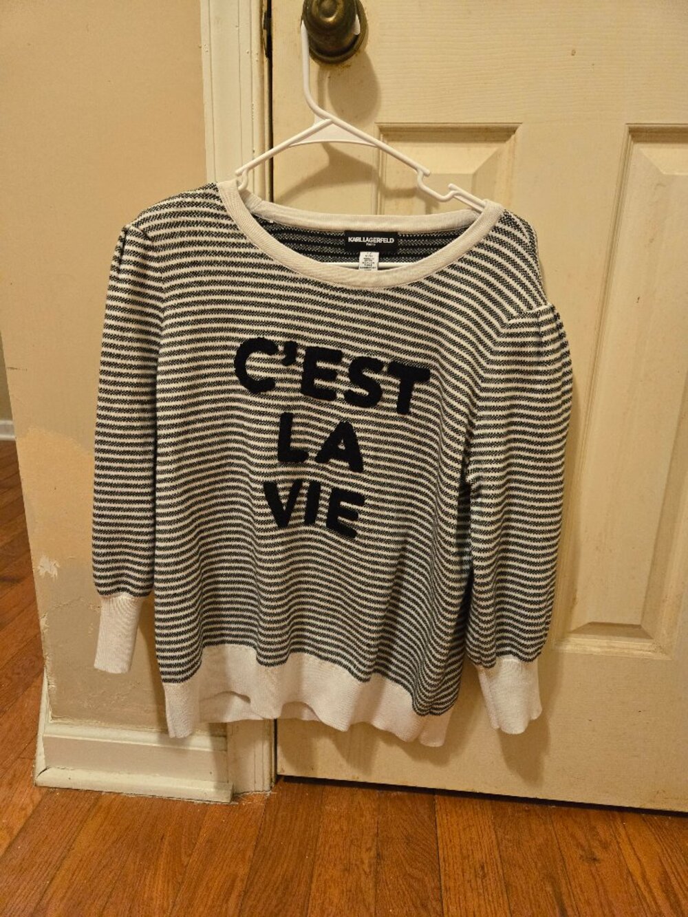 Karl Lagerfeld C'est la Vie sweatshirt, worn once & laundered L